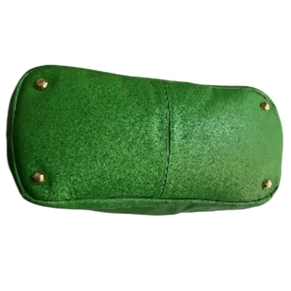 Emma Fox Straw Green Soft Pebbled Leather Dual Handles Large Tote Shoulder Bag - Picture 3 of 5